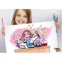 Фломастеры 12 цветов BIC Kid Couleur, детские, смываемые, среднее письмо