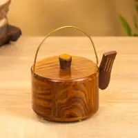 Подставка под горячее "Чайник" с золотыми вставками (набор 6 шт), 10х12х8 см, дерево шишам Подставка под горячее "Чайник" с золотыми вставками (набор 6 шт), 10х12х8 см, дерево шишам