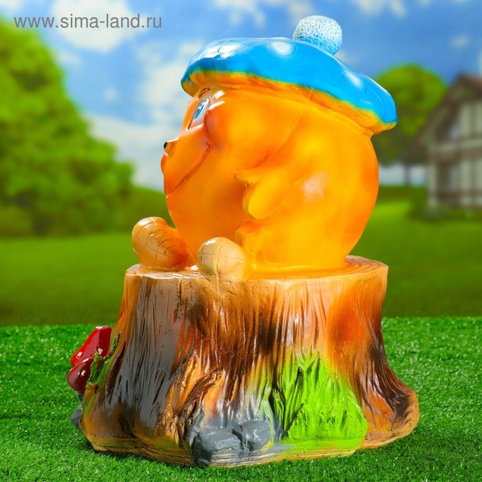 Садовая фигура  Садовая фигура "Колобок в кепке" 45х35х35см