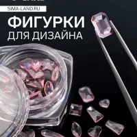 Фигурки для декора, объёмные, розовые, полупрозрачные