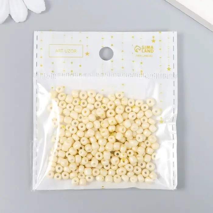 Бисер круглый 6/0  Бисер круглый 6/0 "Белый жемчуг" 20 гр