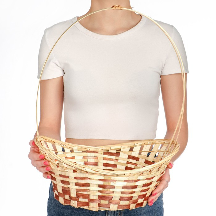 Корзина плетеная «Ладья», 32×23×10 см, бамбук Корзина плетеная «Ладья», 32×23×10 см, бамбук