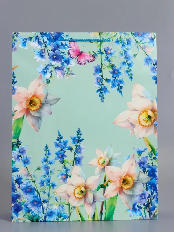 Пакет подарочный "Цветочная радость", ламинированный, 33 х 42,5 х 10 см