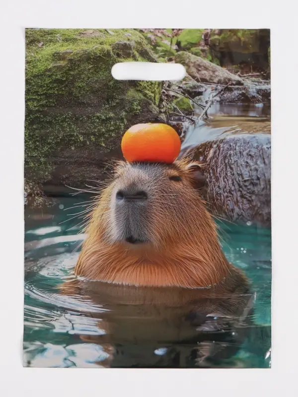 Пакет подарочный &laquo;Капибара&raquo;, полиэтиленовый с вырубной ручкой, 30&times;40 см 50 мкм