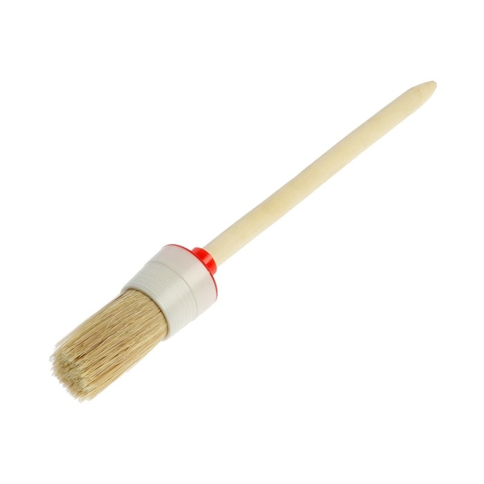 Кисть круглая ТУНДРА, натуральная щетина, деревянная рукоятка, № 6, 30 мм Кисть круглая ТУНДРА, натуральная щетина, деревянная рукоятка, № 6, 30 мм