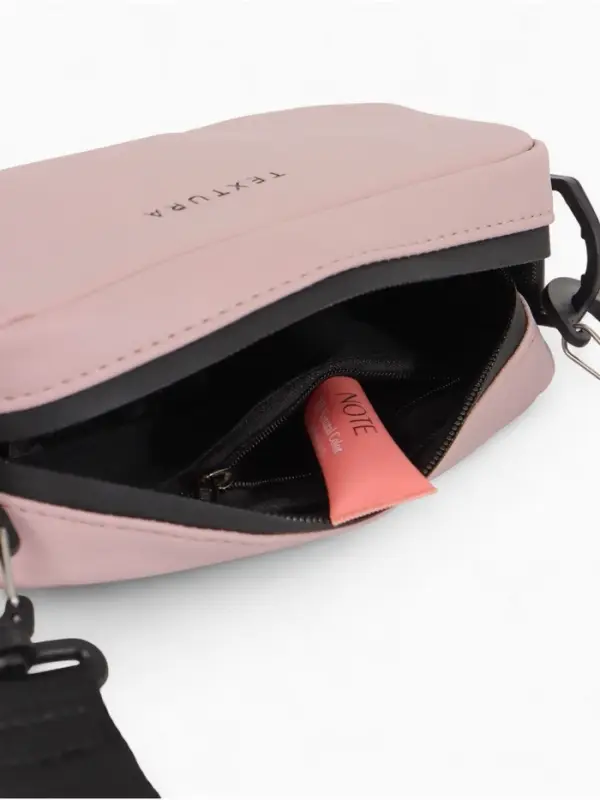 Сумка женская кросс-боди TEXTURA на молнии, 19&times;6&times;10.5 см, розовая