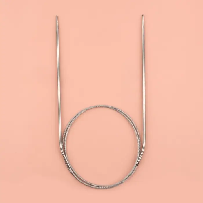 Спицы круговые, для вязания, с металлическим тросом, d=2.5 мм, 14/80 см Спицы круговые, для вязания, с металлическим тросом, d=2.5 мм, 14/80 см