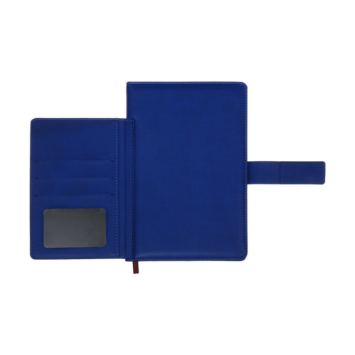 Ежедневник недатированный, А5, 140л, клетка, обл.кожзам, с хлястиком, Стайл, синий Ежедневник недатированный, А5, 140л, клетка, обл.кожзам, с хлястиком, Стайл, синий