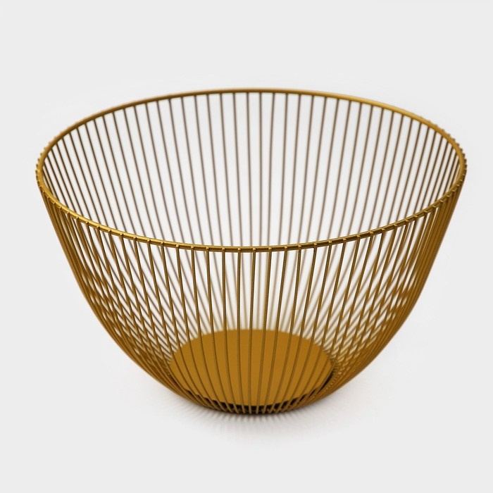 Фруктовница Доляна «Империя», 24,5×24,5×14 см, золотой