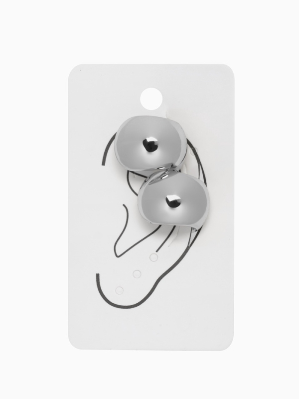 Серьги «Каффы» набор 2 шт, объёмные, цвет серебро