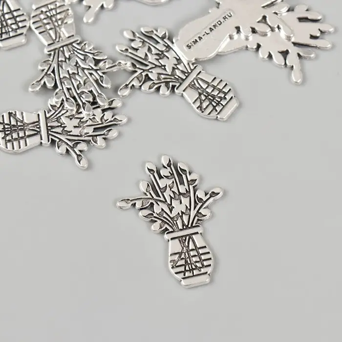 Декоративный элемент для творчества «Арт Узор. Верба в вазе», 2.5×1.9 см