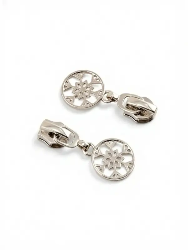 Бегунок для молнии &laquo;Спираль&raquo;, №7, &laquo;Снежинка&raquo;, 10 шт., цвет никель