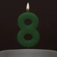 Свеча для торта, цифра &laquo;8&raquo;, светится в темноте, 3.8&times;8 см