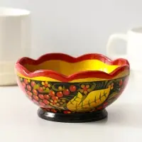 Чашка "Резная" малая, 12*7 см, хохлома