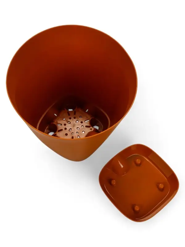 Кашпо с прикорневым поливом 8 л D-24см, H-25см карамель  Кашпо с прикорневым поливом 8 л D-24см, H-25см карамель "Гранд"