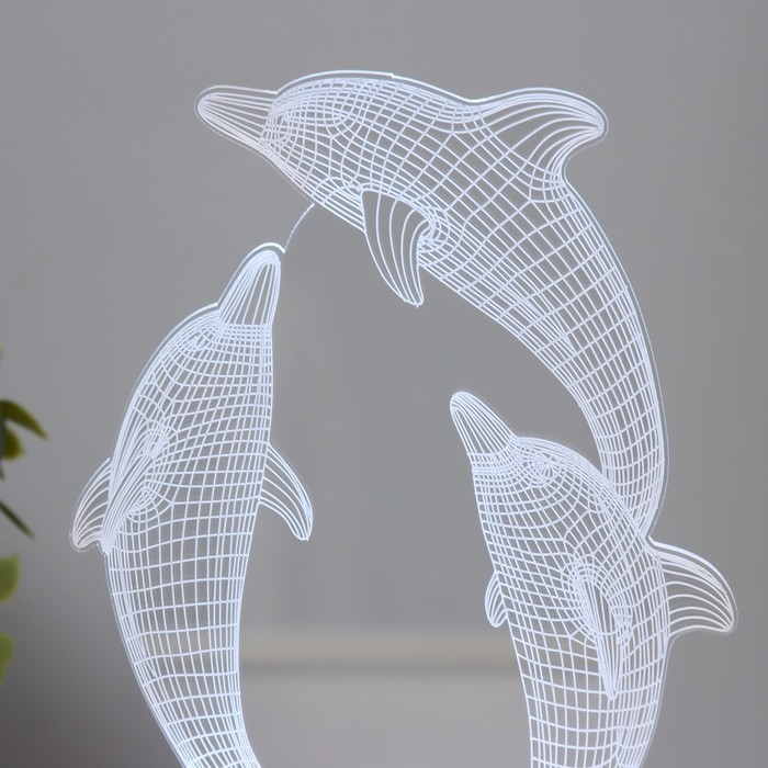 Светильник сенсорный Светильник сенсорный "Дельфины" LED 7 цветов USB/от батареек белый RISALUX