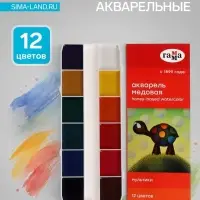 Акварель медовая &laquo;Гамма. Мультики&raquo;, 12 цветов, без кисти, картон