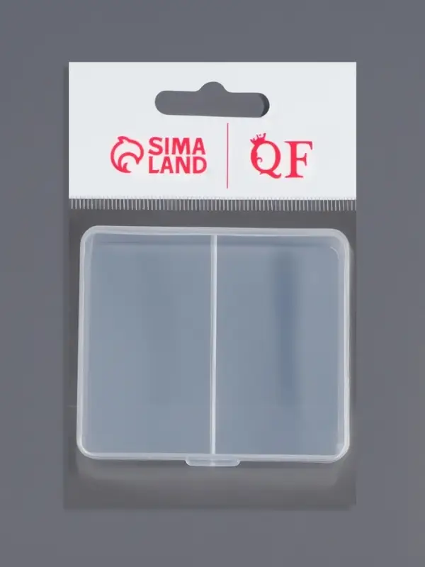 Органайзер для хранения мелочей, 2 ячейки, 7.3×6.3×1.6 см, прозрачный