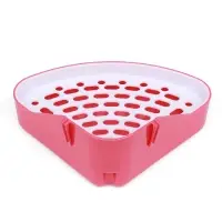 Туалет для кроликов и хорьков, 24&times;18&times;11 см, угловой, пластик, красный