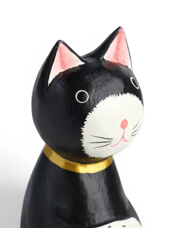 Сувенир &laquo;Кот сидячий&raquo;, 5&times;6&times;15 см, дерево, чёрный