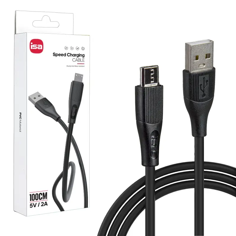 Кабель X6 USB на MicroUSB 1m 2A ISA черный Кабель X6 USB на MicroUSB 1m 2A ISA черный