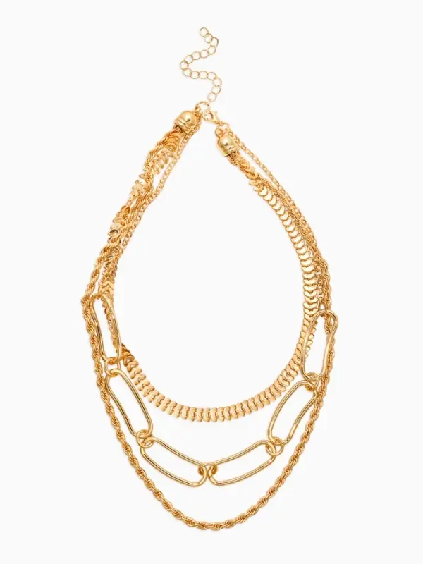 Цепь многослойная &laquo;Три вида&raquo;, железо, 3 яруса, L=30, 32, 40 см, цвет золото