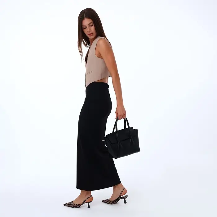 Сумка женская мессенджер на магните, 35&times;15&times;23 см, чёрная