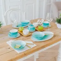 Чайная пара Доляна &laquo;Млечный путь&raquo;, 2 предмета: чашка 220 мл, блюдце d=13.5 см, фарфор, бирюзовая