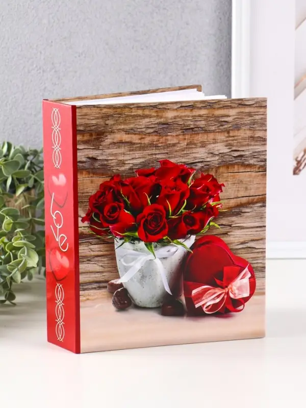 Фотоальбом 200 фото 10X15см, Фотоальбом 200 фото 10X15см, "Букет красных роз", ПП карм.