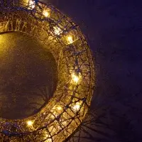 Светодиодная фигура &laquo;Венок&raquo;, 30&times;30&times;5 см, 20 LED, от батареек ААх2, свечение тёплое белое