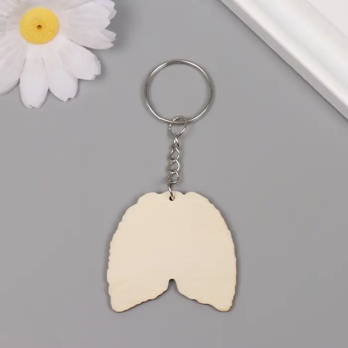 Брелок дерево  Брелок дерево "Лёгкие. Цветы" 4,2х4,4х0,3 см