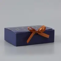 Коробка подарочная новогодняя складная &laquo;С Новым годом&raquo;, тиснение, синий, 16.5&times;12&times;5 см