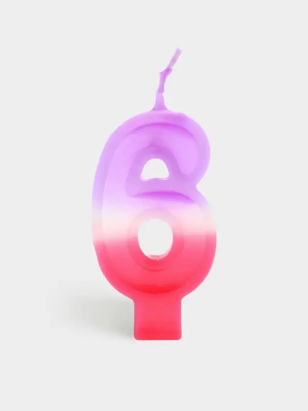Свеча цифра для торта &laquo;6&raquo;, 8&times;3.75&times;1 см