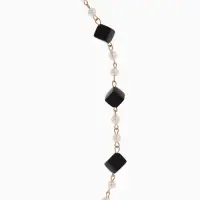 Бусы с жемчугом &laquo;Галантность&raquo;, 90-110 см, чёрно-белые в золоте