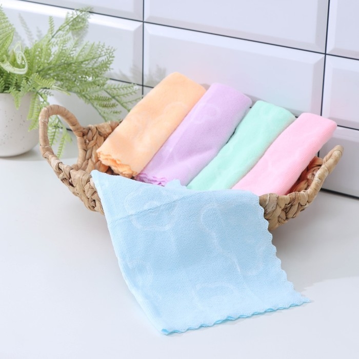 Набор салфеток для уборки, 30×30 шт, микрофибра, 160 гр, 5 шт, цвет МИКС Набор салфеток для уборки, 30×30 шт, микрофибра, 160 гр, 5 шт, цвет МИКС