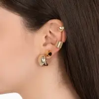 Серьги и кафф QF &laquo;Объёмные фигуры&raquo;, набор 4 шт. цвет золото