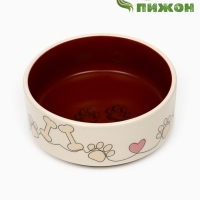 Миска керамическая "Собачьи лапки", 200 мл, 10,5 х 4 см