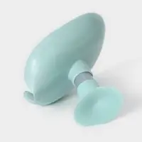 Мыльница со сливом для воды Доляна, на присоске, 12.5&times;9&times;10 см, бирюзовая