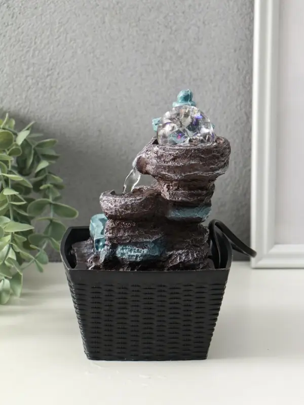 Фонтан настольный с подсветкой &laquo;Китайский дом на скале&raquo;, 18.5&times;13&times;13 см