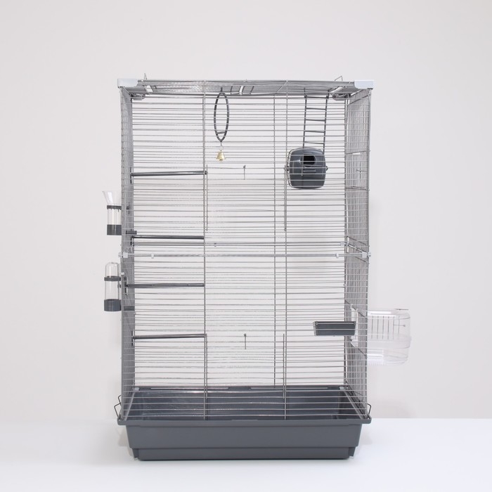 Клетка для птиц Клетка для птиц "Пижон" №104-Б, разборная, 2 секции, 58 х 40 х 88см, серая