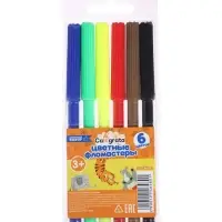 Фломастеры 6 цветов, вентилируемый колпачок