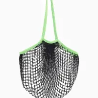 Сумка - авоська плетёная, клетка 1.5 см, чёрная