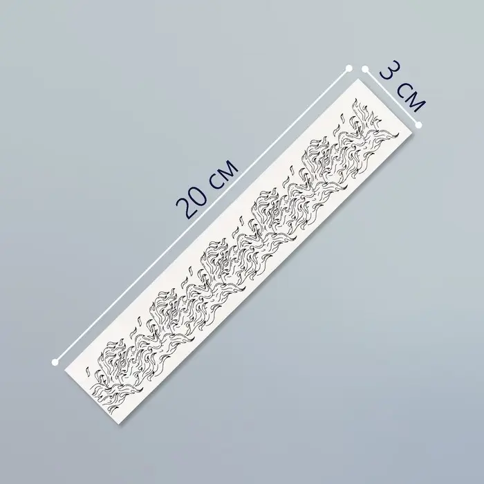 Переводная тату на тело чёрная «Браслет. Огонь», 20×3 см Переводная тату на тело чёрная «Браслет. Огонь», 20×3 см