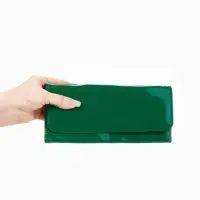 Кошелёк женский на магните, 19.5&times;2.5&times;9 см, лаковый, зелёный