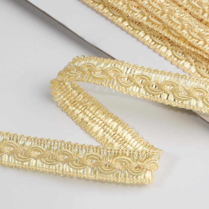 Тесьма декоративная «Змейка», 15 мм, 10 ± 1 м, цвет золотой Тесьма декоративная «Змейка», 15 мм, 10 ± 1 м, цвет золотой