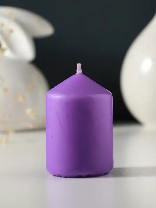 Свеча-цилиндр 4х6 см, 70 гр, лаванда Свеча-цилиндр 4х6 см, 70 гр, лаванда