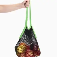 Сумка - авоська плетёная, клетка 1.5 см, чёрная