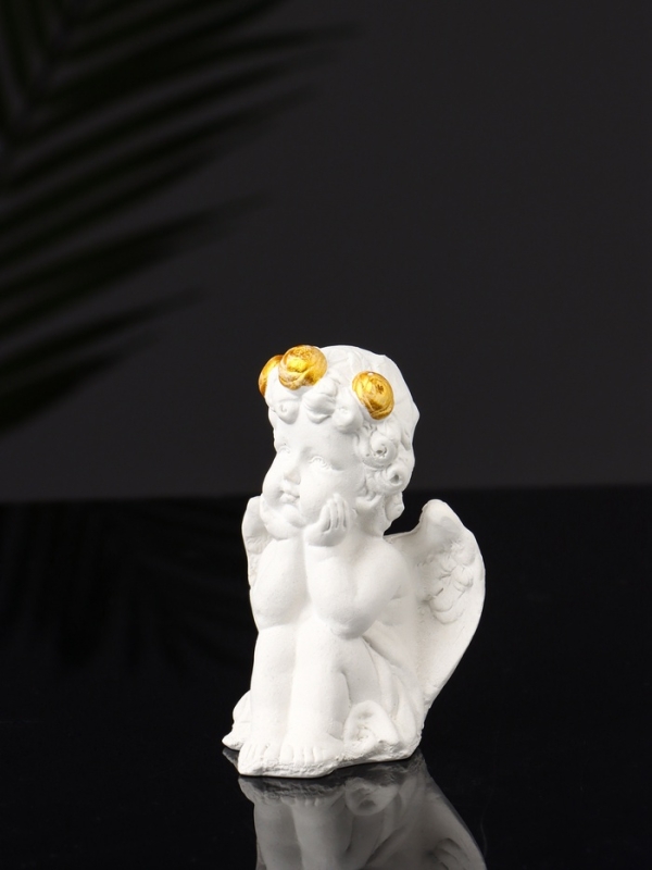 Набор фигур "Ангелы на подносе" 20х10х16 см, белый