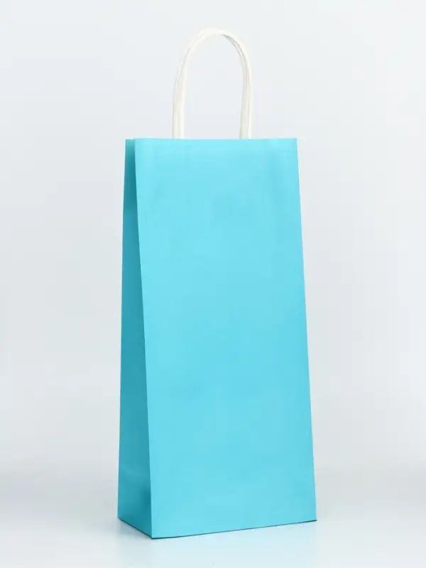 Пакет крафт под бутылку, «Лазурный», 14×8×32 см Пакет крафт под бутылку, «Лазурный», 14×8×32 см