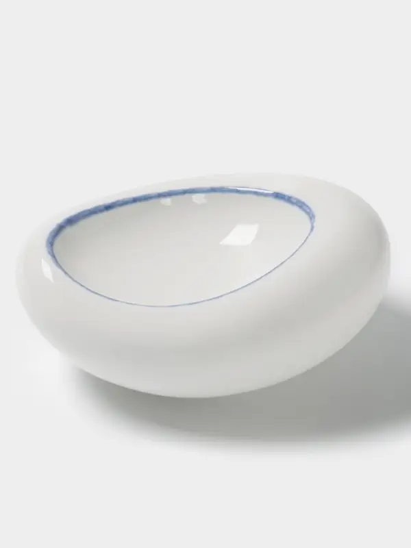 Блюдо сервировочное Magistro Blue Lagoon, 20&times;14.8&times;8.5 см, фарфор, белое